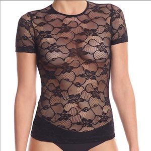 Commando Black Floral Lace Tee